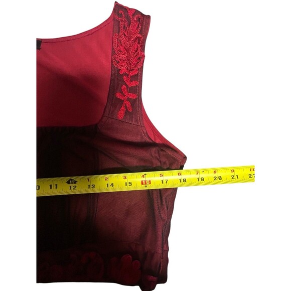 Y2K Party Dress Red Mesh Black Papillon Los Angeles Sz Med Whimsical Fairy - Picture 5 of 6